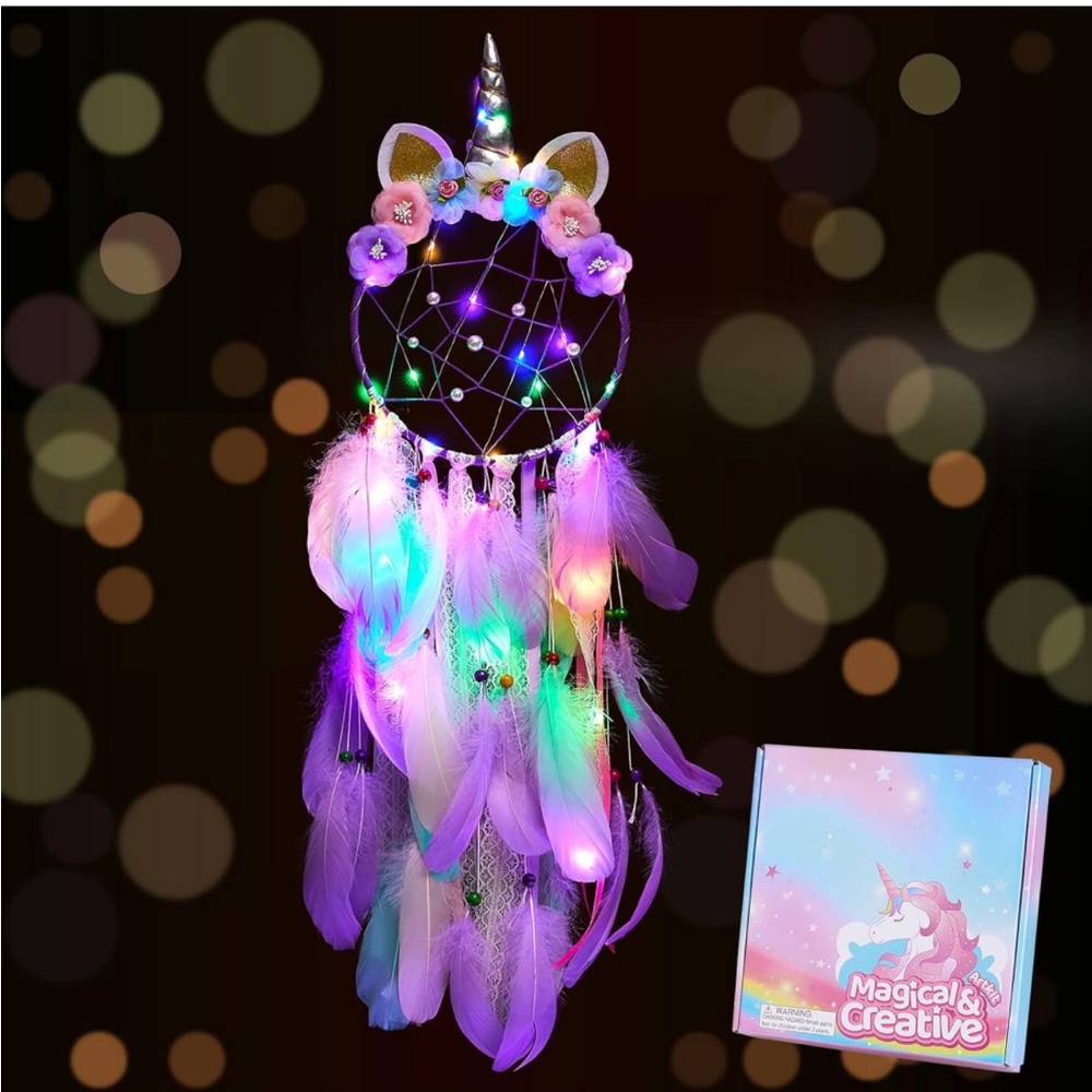 FIODAY Unicorn Dream Catcher Wall Decor Led Dream Catchers